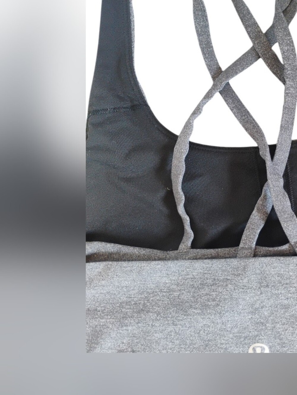Lululemon Energy Bra In Heathered Slate Gray Size 8 + Matching Capris Size 8 - Picture 6 of 9